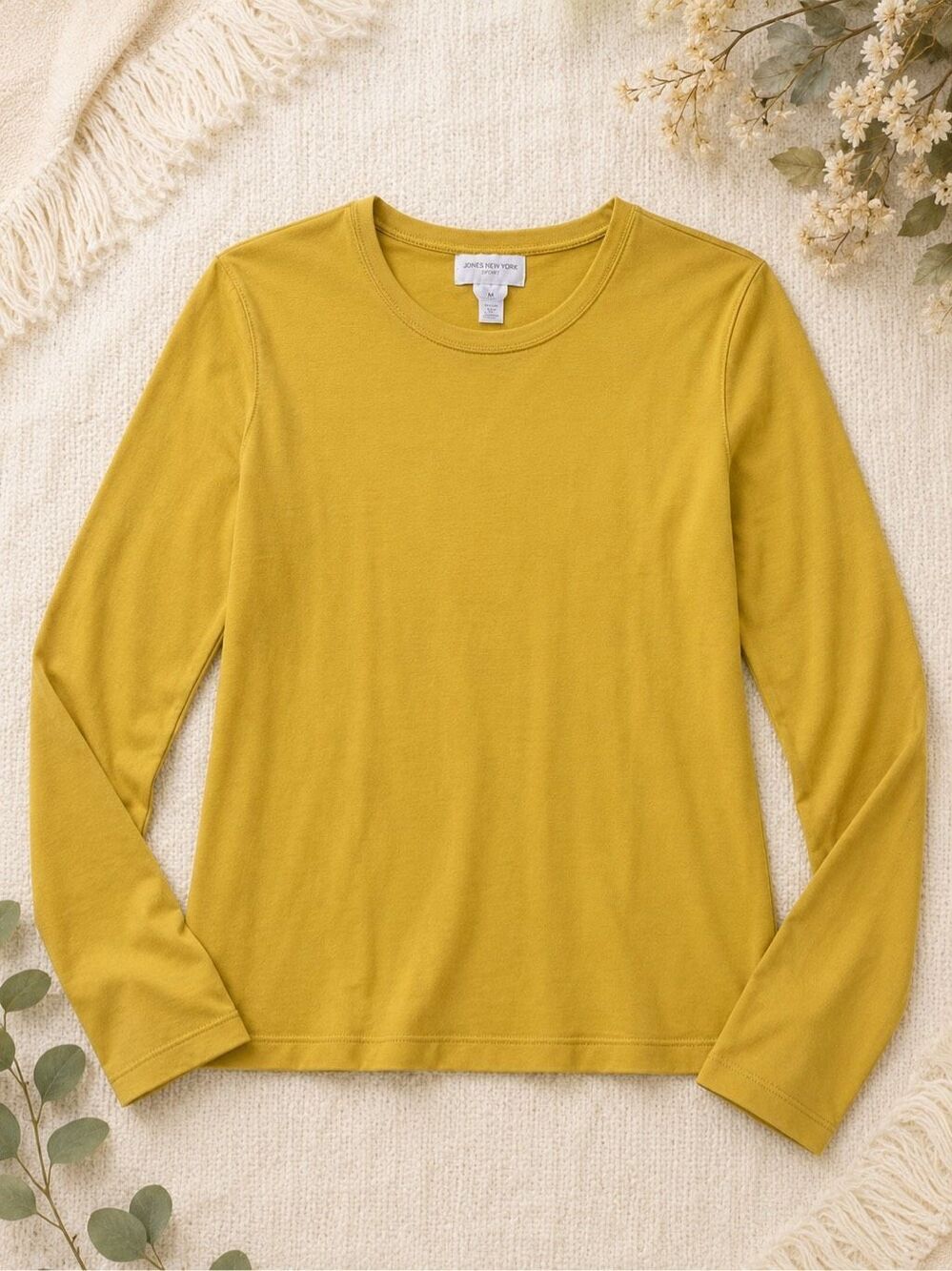 Jones New York Sport Women’s Mustard Yellow Long Sleeve Top Size M